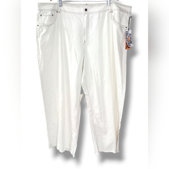 NWT Future Collective Jenny K Lopez Collection High Rise Wide Leg Jeans in Ecru. - Picture 3 of 7